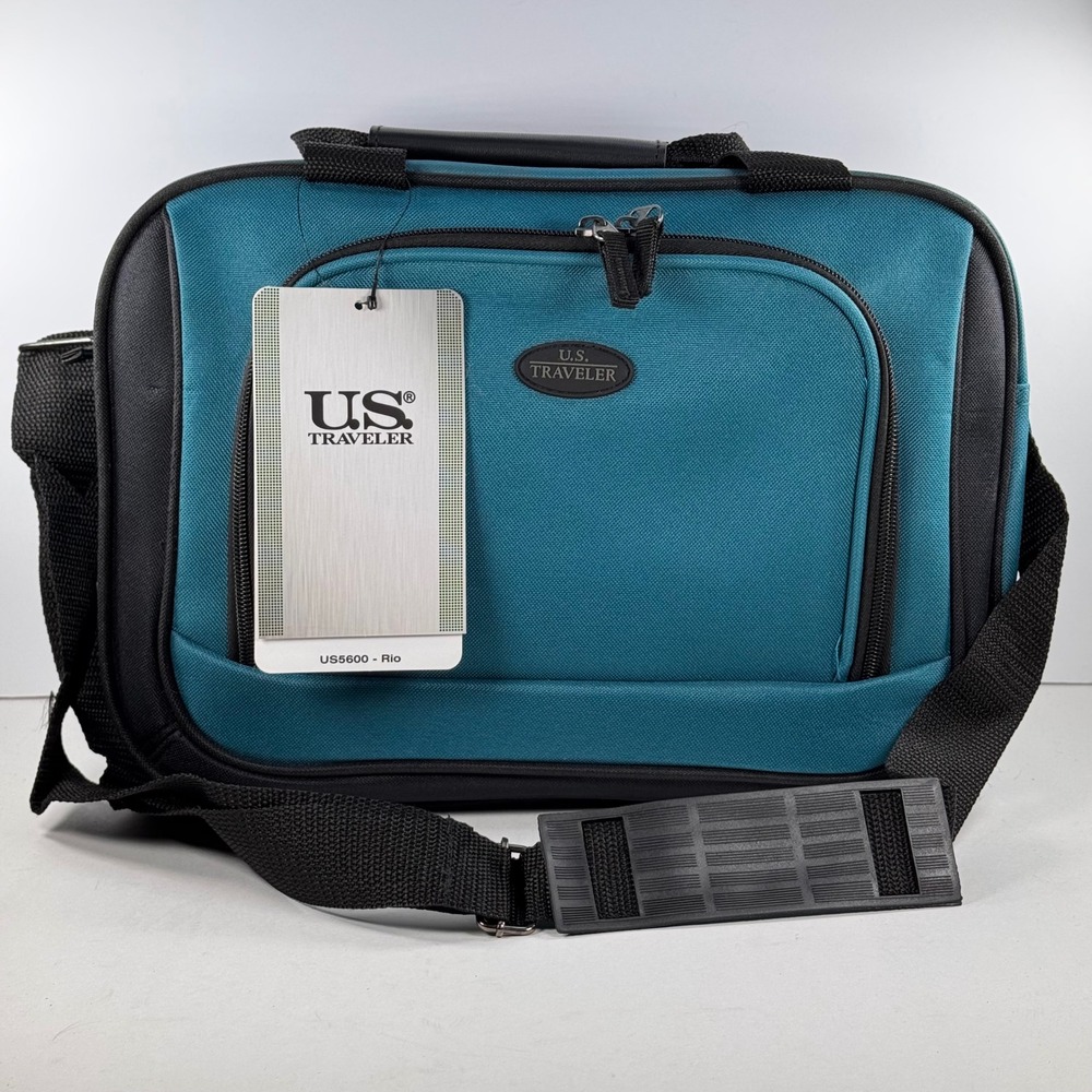 US Traveler Rio 14 Inch Travel Tote Bag Teal Black Carry On US5600